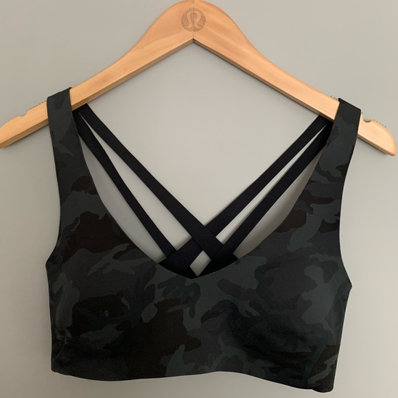 EUC 🩵 Lululemon Light Strides Bra Incognito Camo Multi Grey - Picture 6 of 7